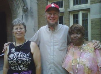 Neighbor musicians Dave Becker and Gloria Shannon at Barrelhouse Ladies concert, Trinity United Methodist Church, Beverly July 2011
