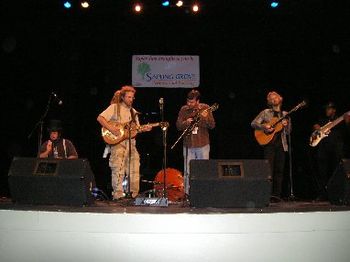 Ras Alan, Mike Guggino, James Nash (The Waybacks) and Al Caldwell (Travelin' Black Hillbillies) crank up "Days Gone By" at the Paramount
