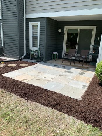 Natural cleft bluestone patio
