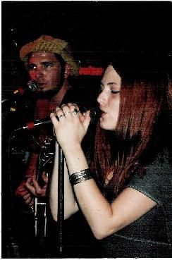 Cinthia Mashburn and Walter harmonizing in late '94 in Mission Beach, CA.
