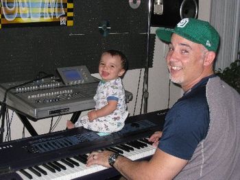 Hard at work in the studio with my youngest! (Bradyn)
