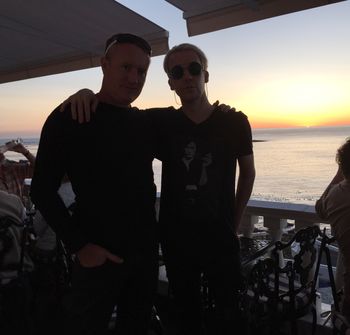 Tour promoter Adrian Skirrow (ASP Records) and I enjoying the Cape Town sunset.
