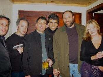 with Mi5 crew and James Gandolfini
