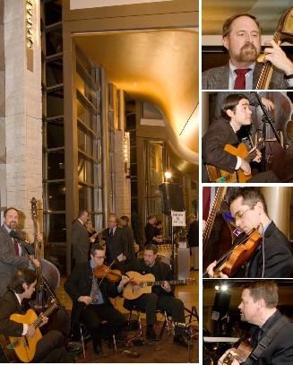 Bob, Jason, Ben and Bryan play hot club jazz at SWMC Gala Dedication
