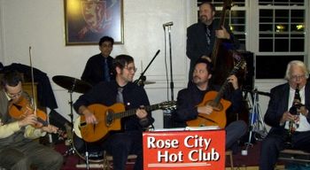 Ben, Lou, John, David, Bob and Gary play Hot Jazz at Oregon Dance Fair.
