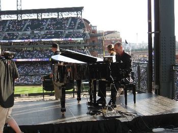 The stage above right field.
