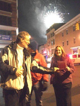 Meeting up with some fans duing the Midnight fireworks right over the venue - Happy New Year!!!
