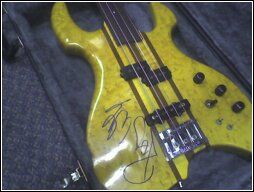 Eric Lea of the Sword & Spirit band donated his Lado Bass, autographed by Roger Waters of Pink Floyd raising $2,500.00 for our Special Olympics Benefit Nov 3, 2006

