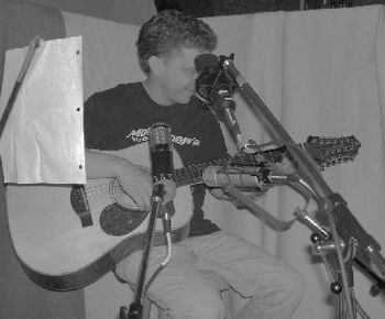 Tony - In the studio - recording 'Little Jenny' on 12 string
