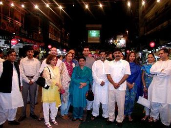 What A Welcoming Party in Lahore! (Pakistani Cabinet & Dignitaries) (Annie wearing red roses)
