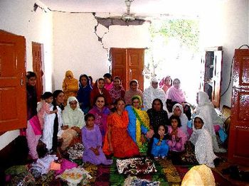 "Village of Hope" Women's Craft Collaborative (Annie in center/Batool left of center/Zaphia right of center)
