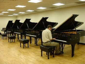 Mike at work during the Steinway selection
