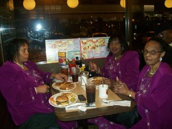 Bell Singers grabbing some grub after a late night at the convention in Birmingham, AL
