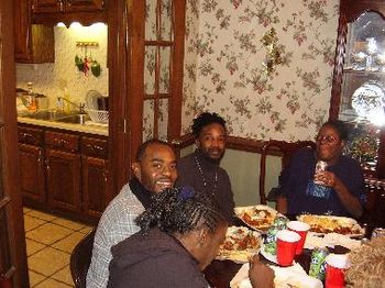 Helen, Craig, Stevenson Clark & Pat at Holiday Gathering Getting our Eat on!!
