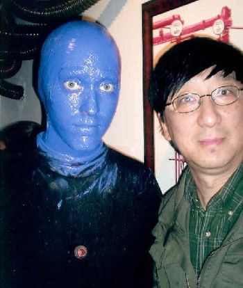 Edi and Blue Man.
