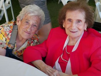 Our adorable Aunt Rosie with her sister, still beautiful Carol (Joey and Mary Ellen's Mom and Meggan's Grandmom))
