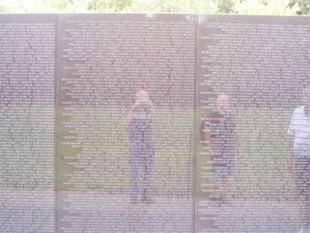 Reflection in Wall of Names
