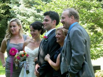 Formal pictures are taken - from left to right: Carly, Meggan, Andrew, Mary Ellen, Bill
