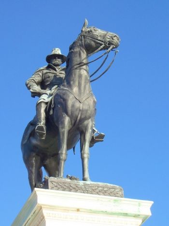 President Grant astride his horse
