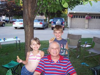 Bright Evelyn and handsome Elijah with their great uncle Jordan
