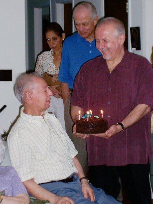 Joe, Jay and Sandy (r to l), with my Dad for his 92nd birthday!
