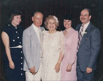 Mom and Dad's 50th Anniversary, 1986 - L to R Karen, Gershon, Sophie, Linda, Jordan
