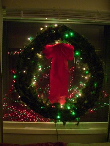 Wreath in our front window
