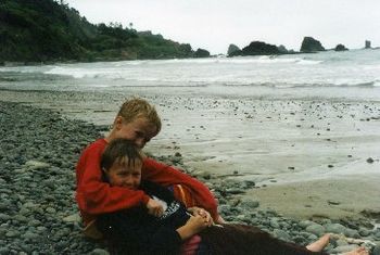 Brotherly Love on the beach, Oregon.
