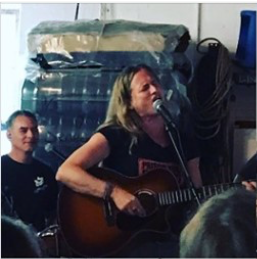 CD Release Party at Penn Druid Brewery Spring, 2019 (And husband-drummer Drew)
