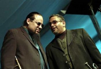 Ray and his good friend Steve Turre at the Ottowa Jazz Festival 2004. Photo credit: Bill King www.musicandimages.com Photo used by permission only.
