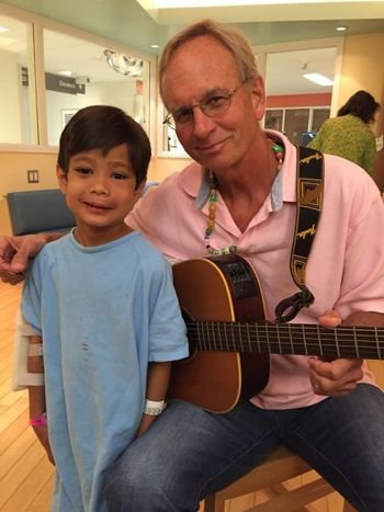 Singing with Dimitri at Los Angeles' Cedars-Sinai Hospital.
