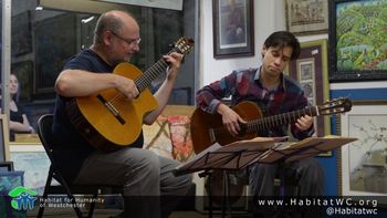 Woodside Guitar Duo, Gus Baxter and Leon Muhudinov perform for Habitat for Humanity
