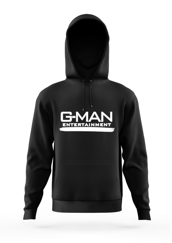 G-Man Entertainment - Black Hoodie White/Gray Outline Combination  