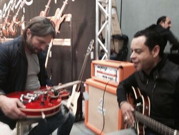 Sergio Vallin of MANA and me testing out some guitars
