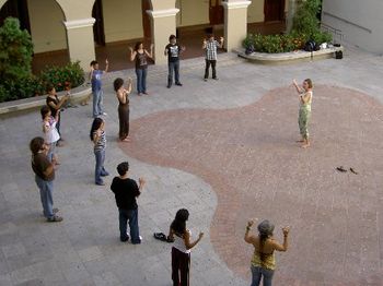 Jazz Festival yoga class, at the Conservatory of Music in Puerto Rico - photo by Javier Flores Mavil
