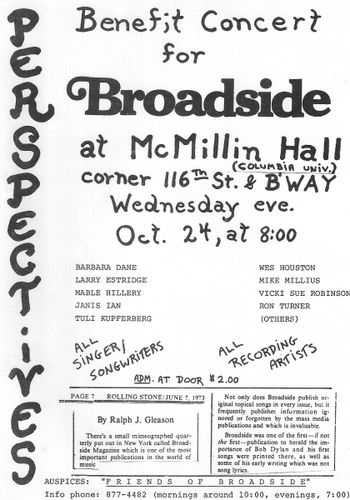 Broadside Poster 1973
