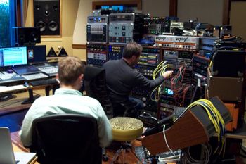 Chris & Ryan setting up for guitar dubs at dusk on Sunday
