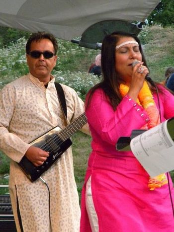 Bass player Paresh & Anu in Sommerscene festival Malmo Sweden

