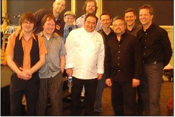 TT, and other musical chefs With Chef Emeril Lagasse in New Orleans before the big "Chef Jam" show. Marc Vetri at top left.

