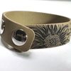 Sunflower Leather Embossed Cuff Bracelet - .75" width