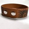 Sunflower Leather Embossed Cuff Bracelet - .1" width