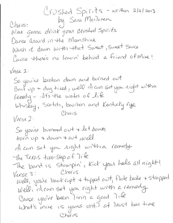 Hand Written Lyrics