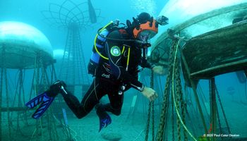 On "Harvest Day" at Nemo's Garden on the Italian Riviera, Project Manager Gianni Fontanesi prepares to open one of the biodomes.
