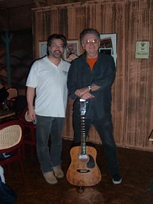 presenting the SongNet guitar to Bob Stane

