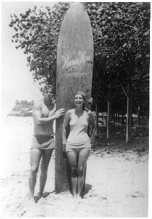 rosemary richter and buster crab circa 1930 waikiki, hi
