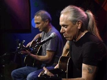 peter kaukonen and i at the bruce latimer show, pacifica access television

