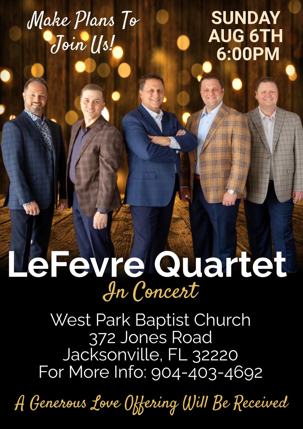 LQ Concert Sunday August 6th in Jacksonville