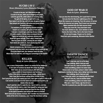 LYRICS SUCKS 2 B U KILLER GOD OF WAR DEATH DANCE
