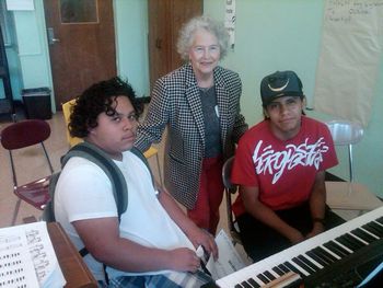 Marilynn w/ Ariel & Rodrigo of Pablo Naruda Academy
