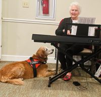 Marilynn Seits plays music for Mother's Day at Arbor Terrace